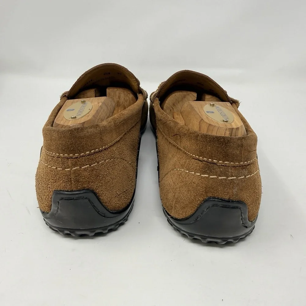 Martin Dingman Croc Embossed Suede Bit Loafers Mens 8.5 M Brown Cognac Driving